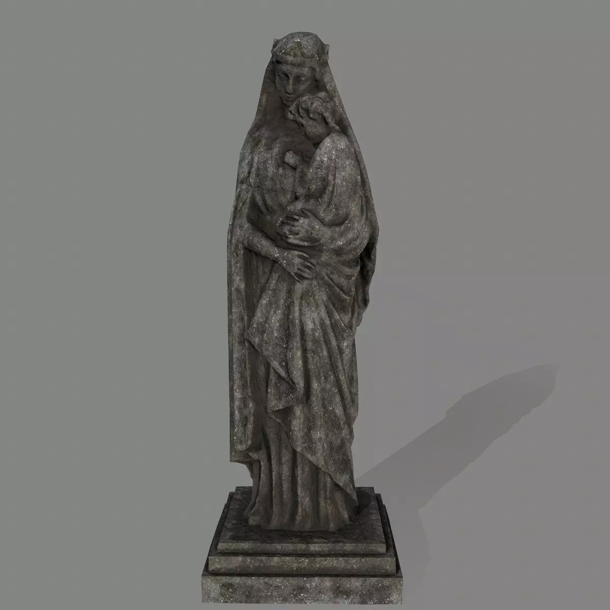 Woman  Statue Low-poly 3D model_0