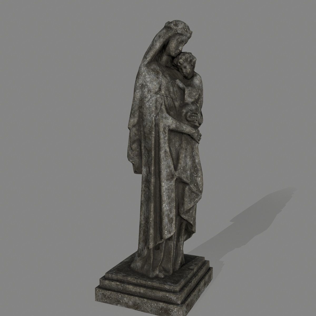 Woman  Statue Low-poly 3D model_4