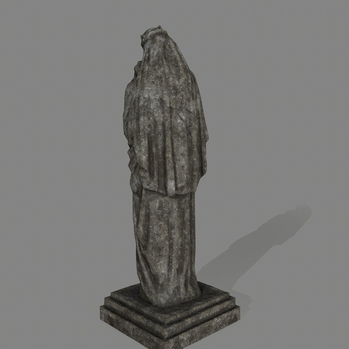 Woman  Statue Low-poly 3D model_6