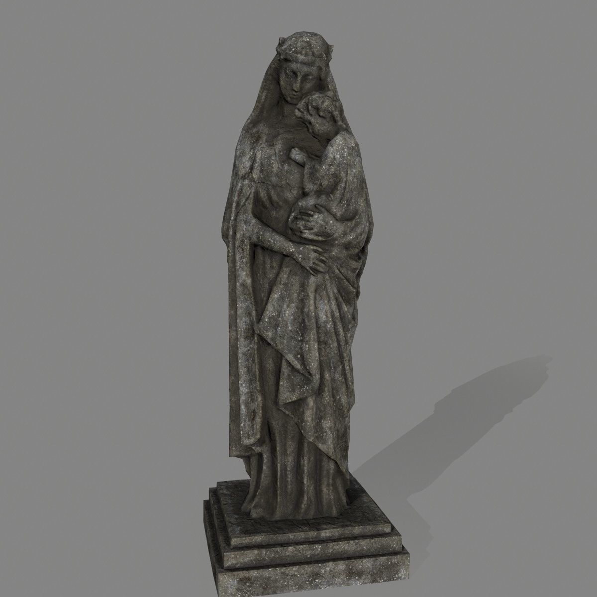 Woman  Statue Low-poly 3D model_10