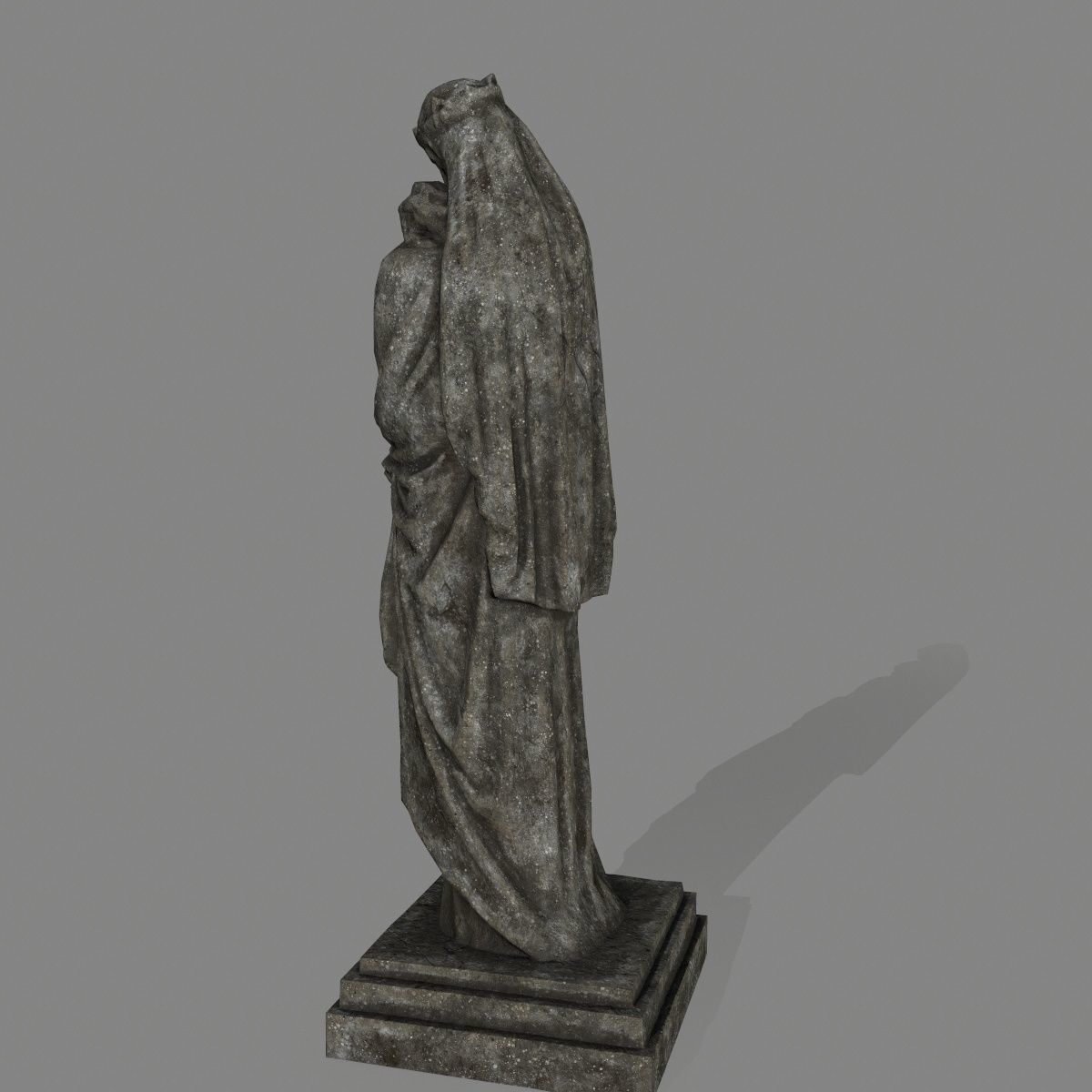 Woman  Statue Low-poly 3D model_7