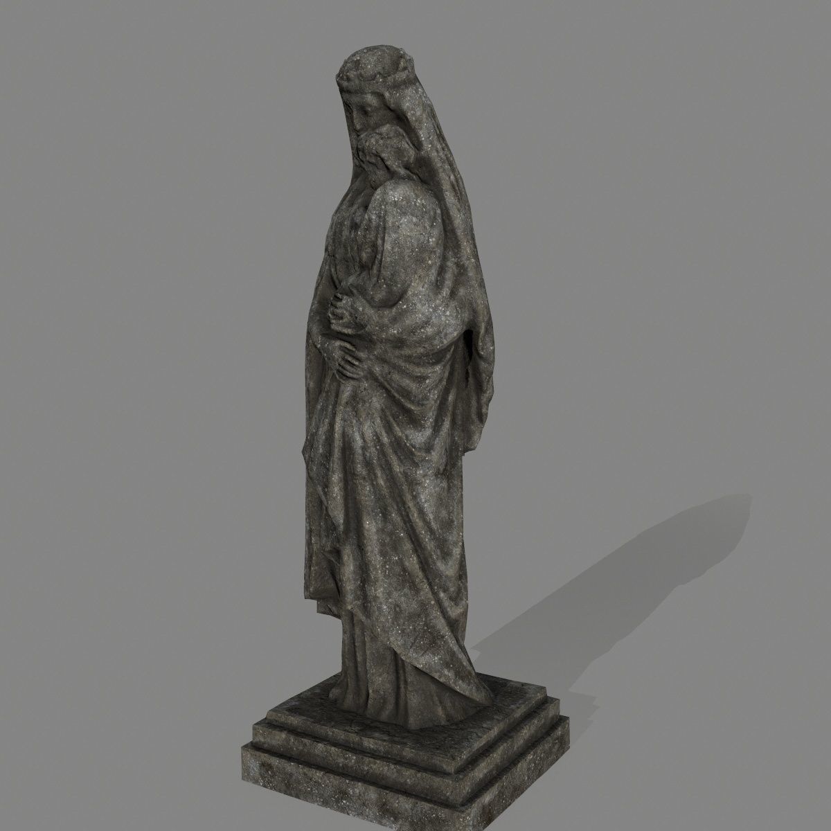 Woman  Statue Low-poly 3D model_9
