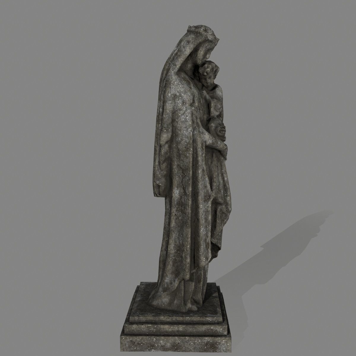 Woman  Statue Low-poly 3D model_2