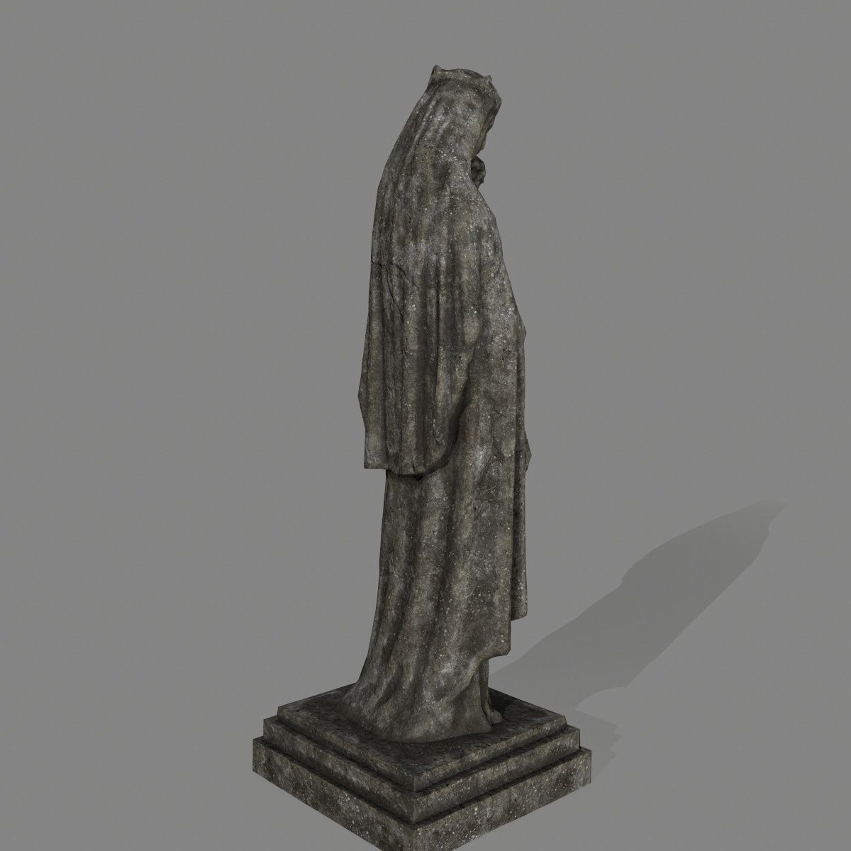 Woman  Statue Low-poly 3D model_3