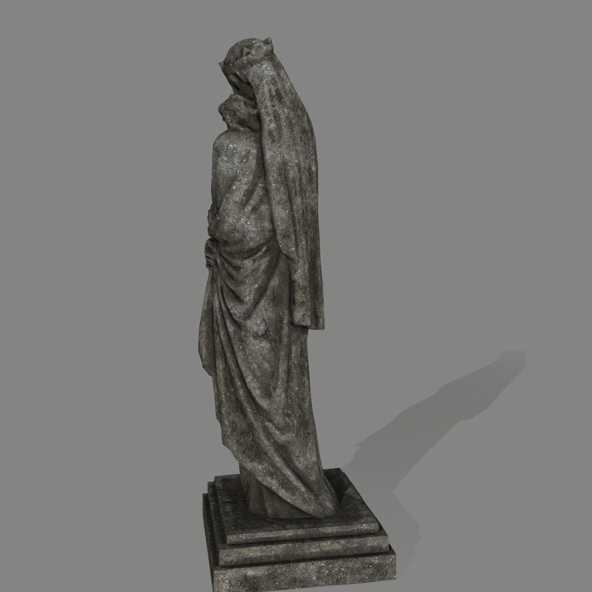 Woman  Statue Low-poly 3D model_8