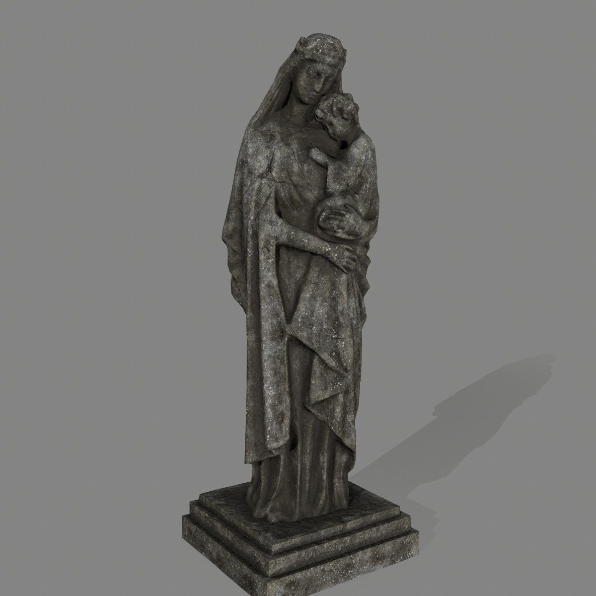 Woman  Statue Low-poly 3D model_1