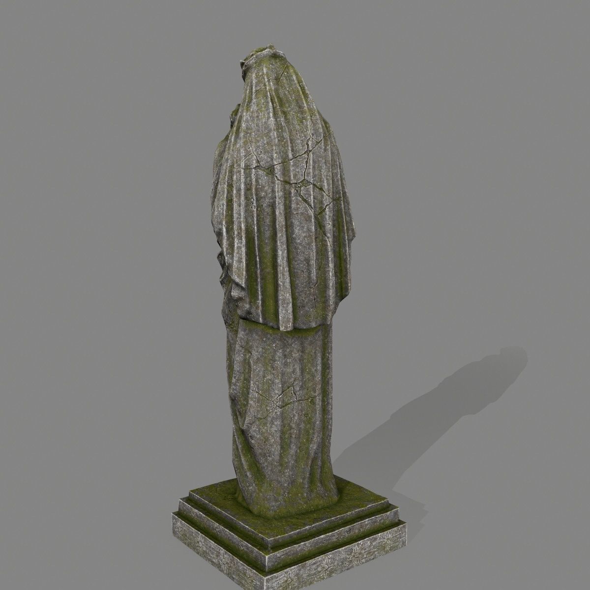 Woman Statue Low-poly 3D model_6