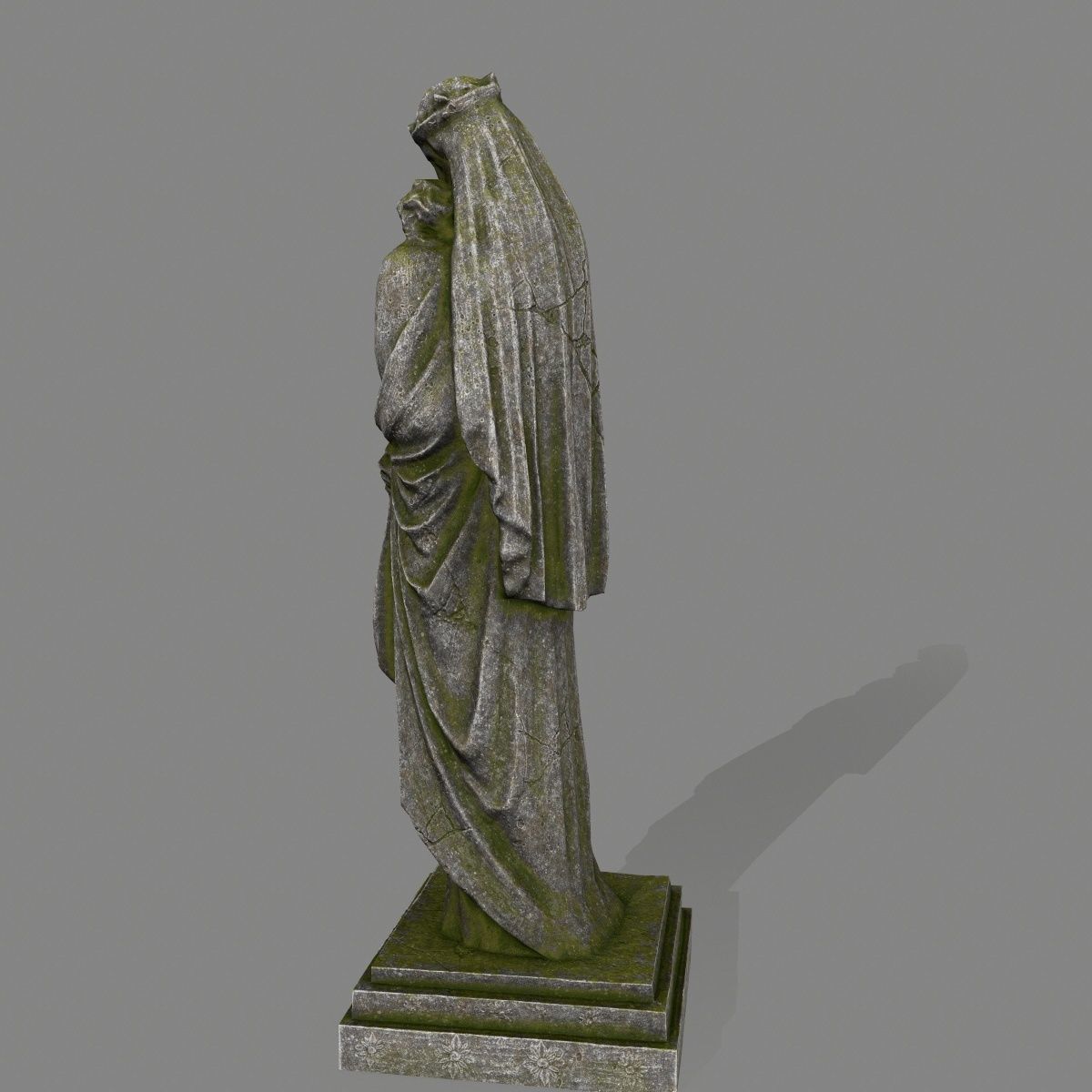 Woman Statue Low-poly 3D model_7