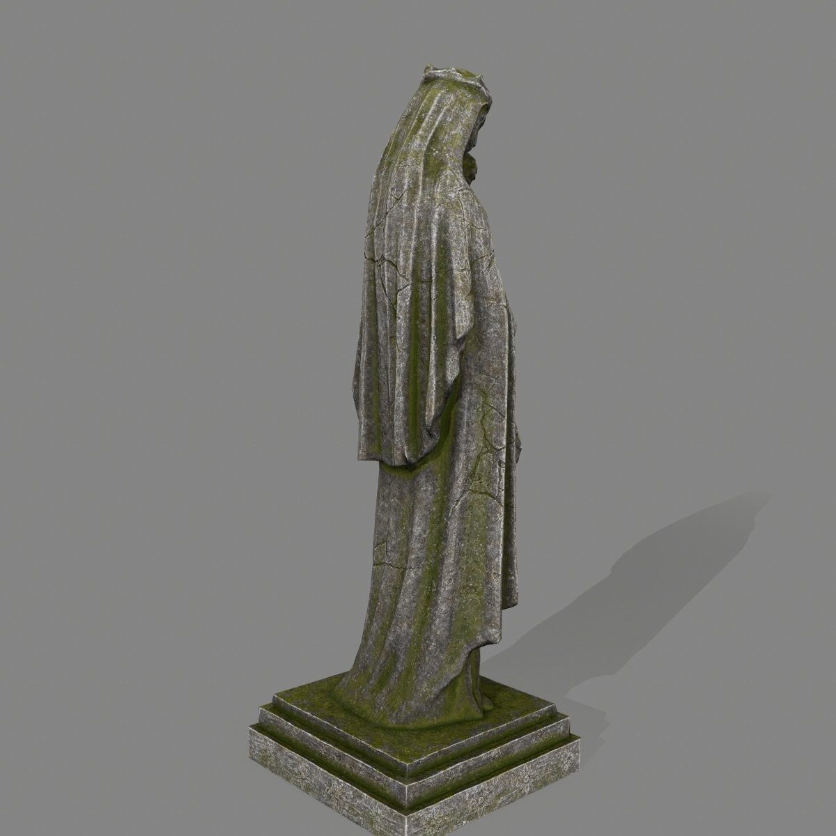 Woman Statue Low-poly 3D model_4