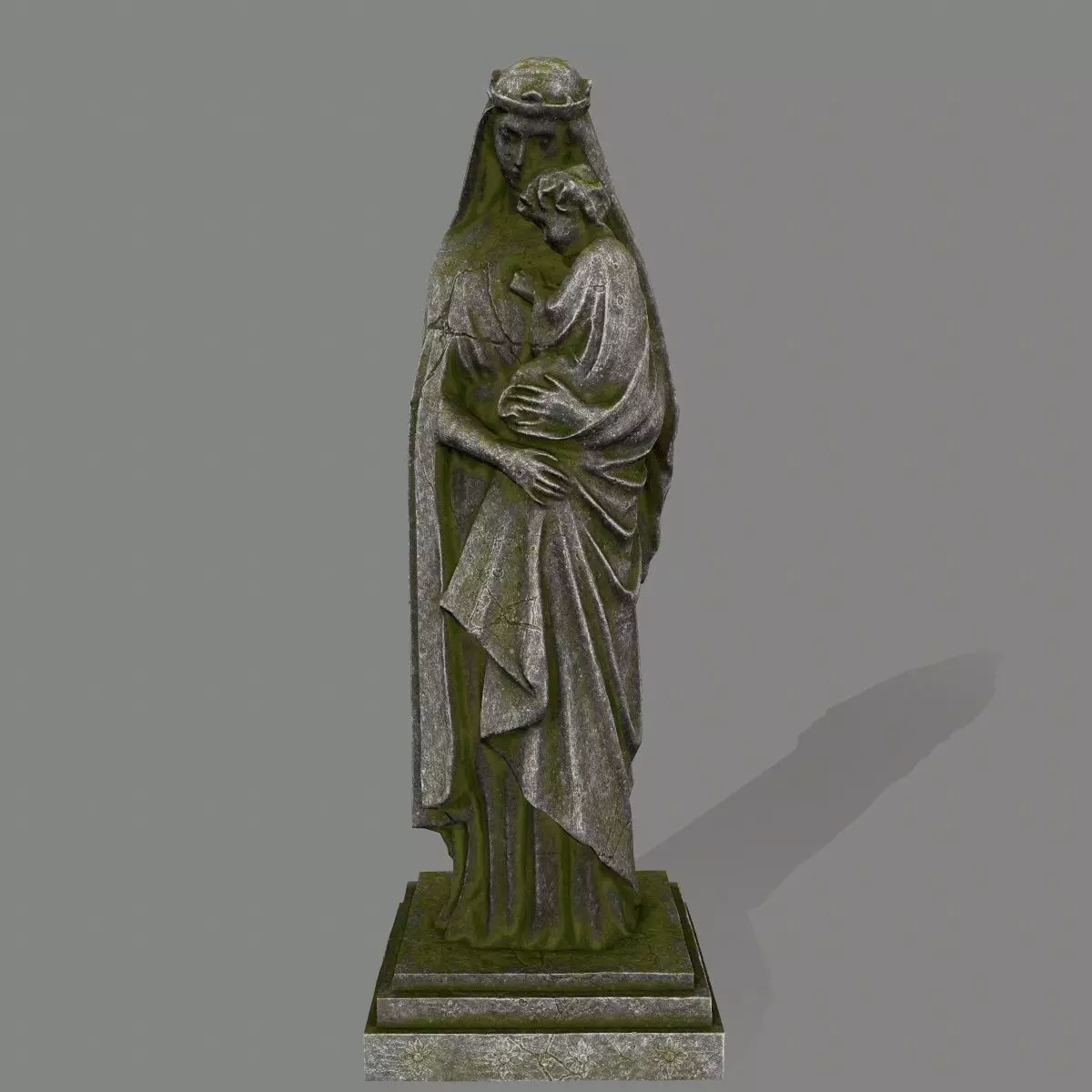 Woman Statue Low-poly 3D model_0