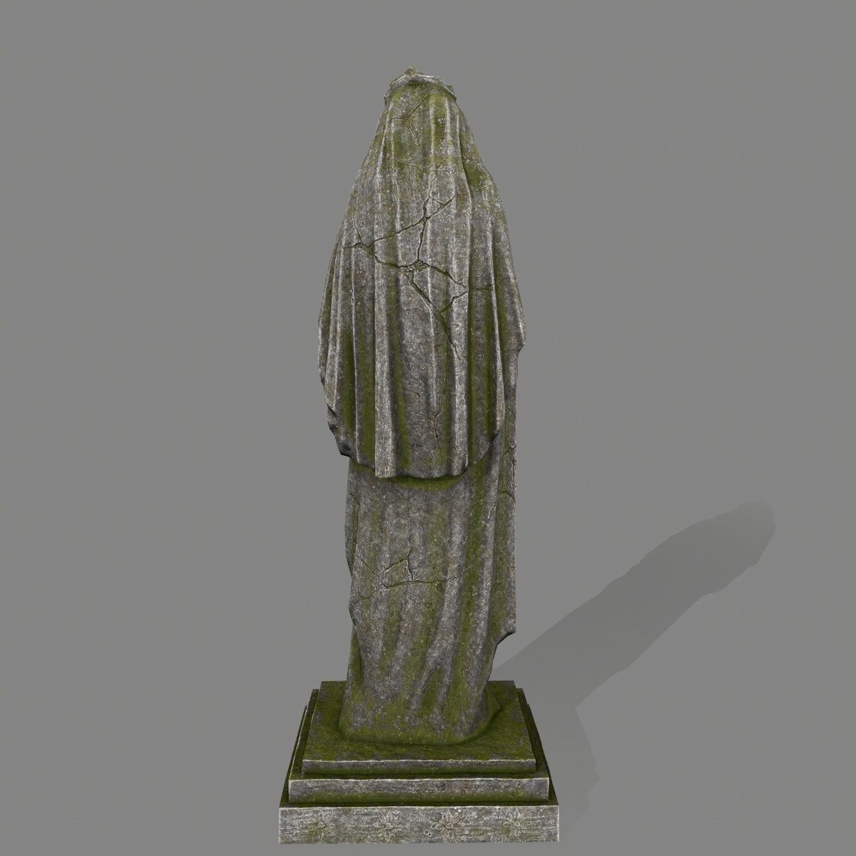 Woman Statue Low-poly 3D model_5