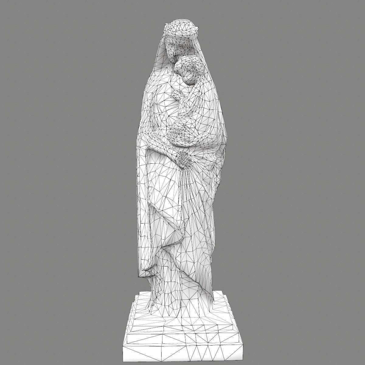 Woman  Statue Low-poly 3D model_8