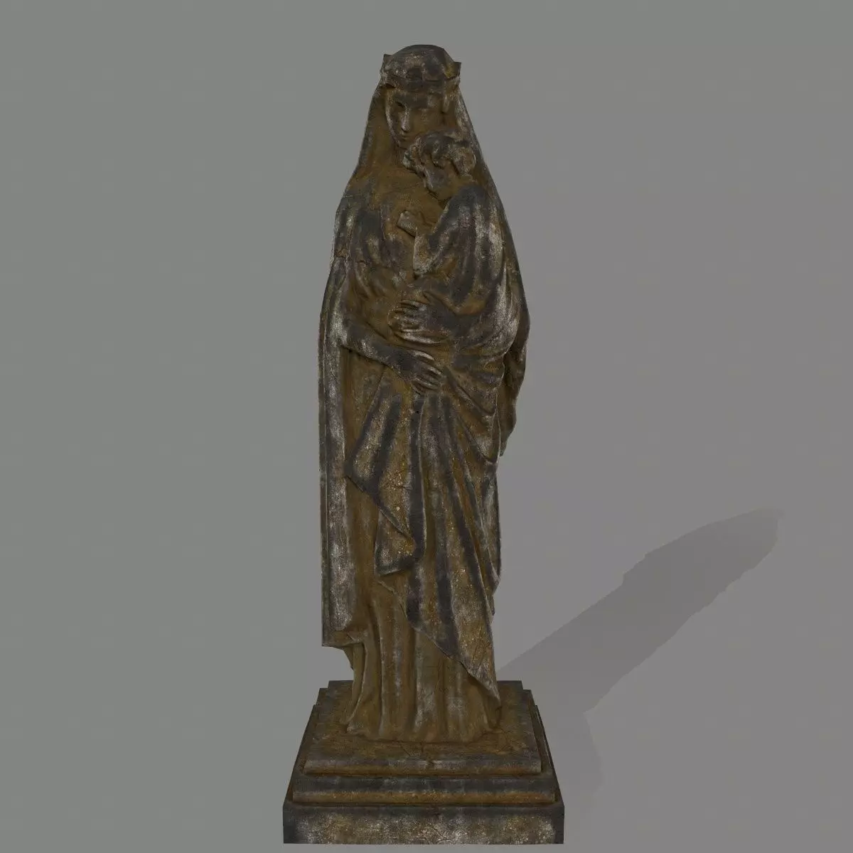 Woman  Statue Low-poly 3D model_0