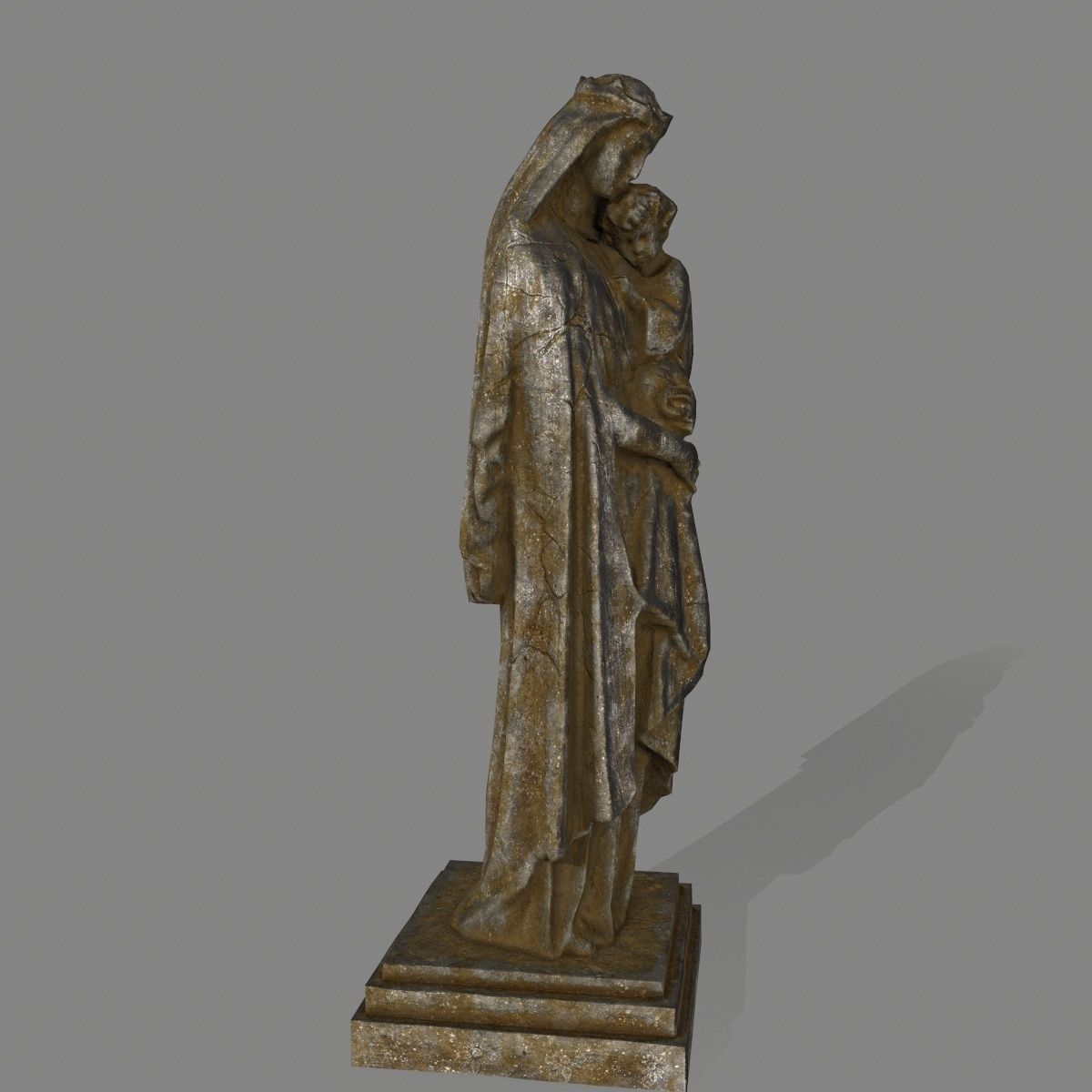 Woman  Statue Low-poly 3D model_1