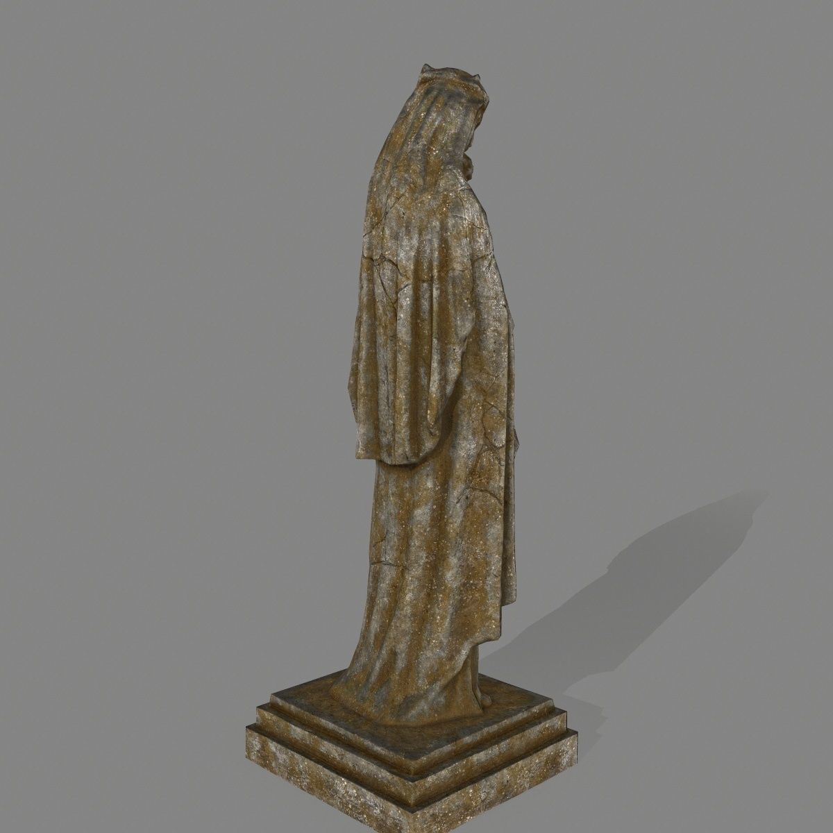 Woman  Statue Low-poly 3D model_3