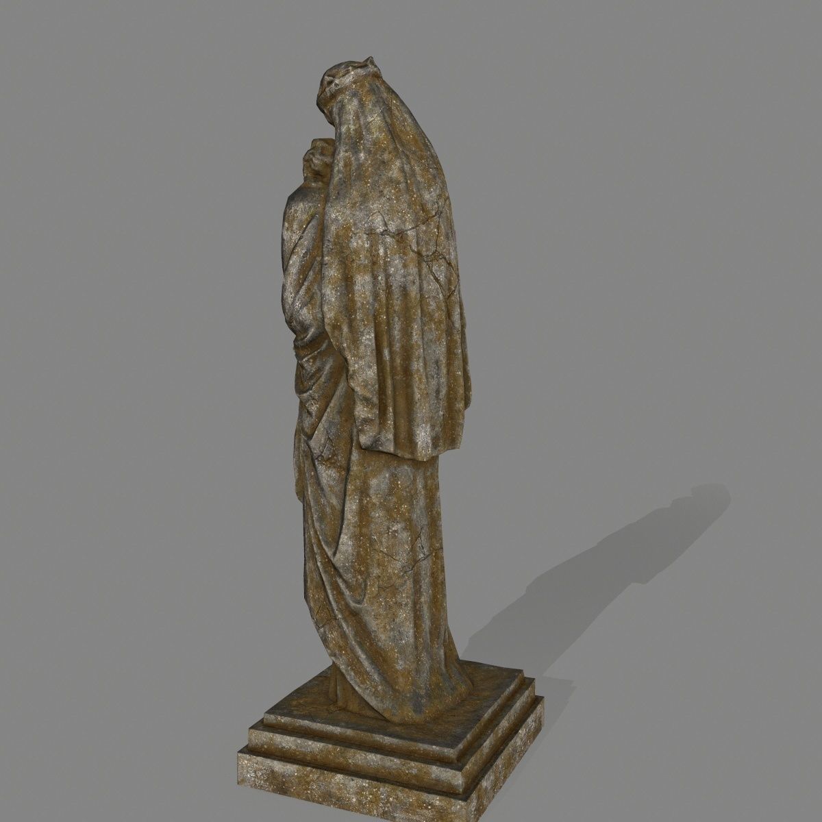 Woman  Statue Low-poly 3D model_5