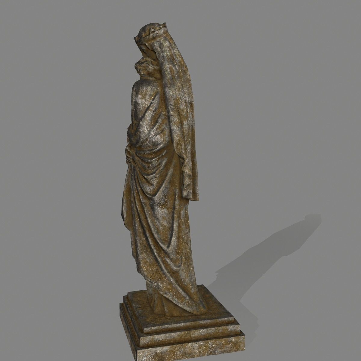 Woman  Statue Low-poly 3D model_6