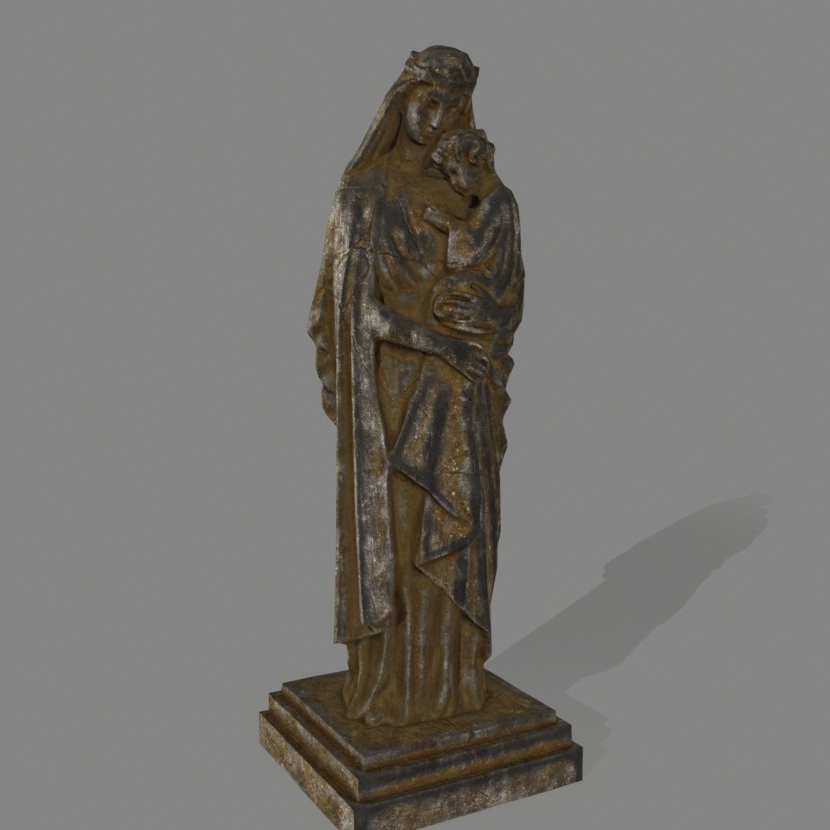 Woman  Statue Low-poly 3D model_2