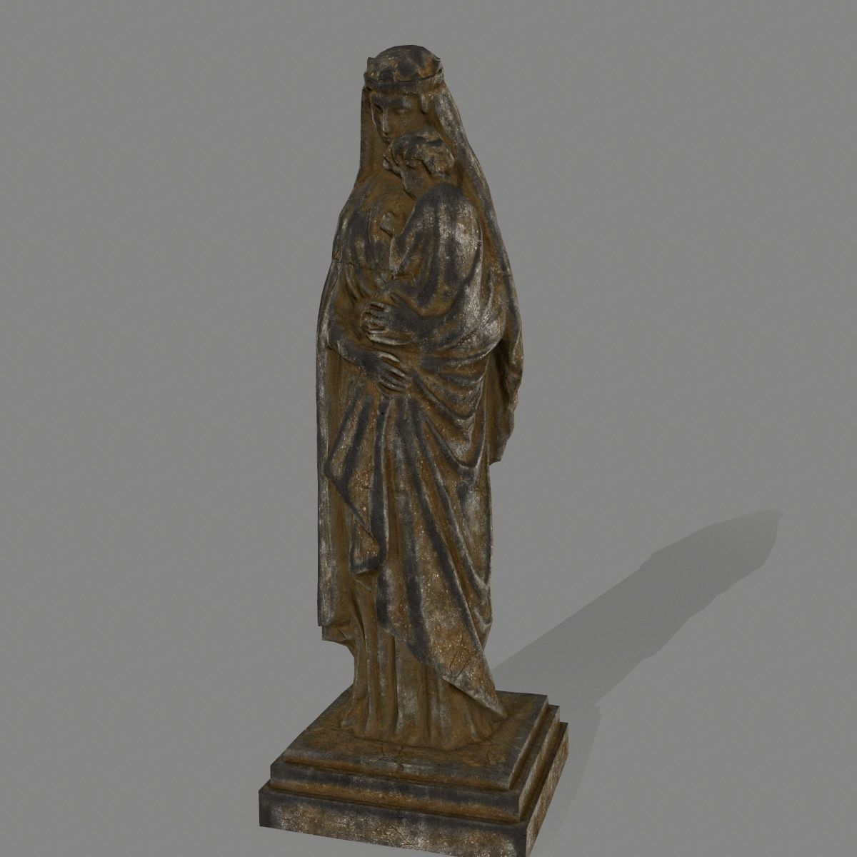 Woman  Statue Low-poly 3D model_7