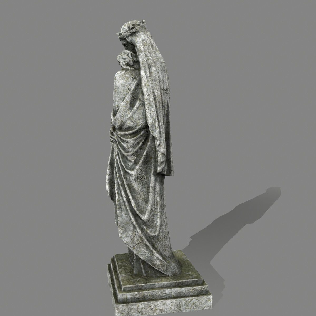 Woman  Statue Low-poly 3D model_8