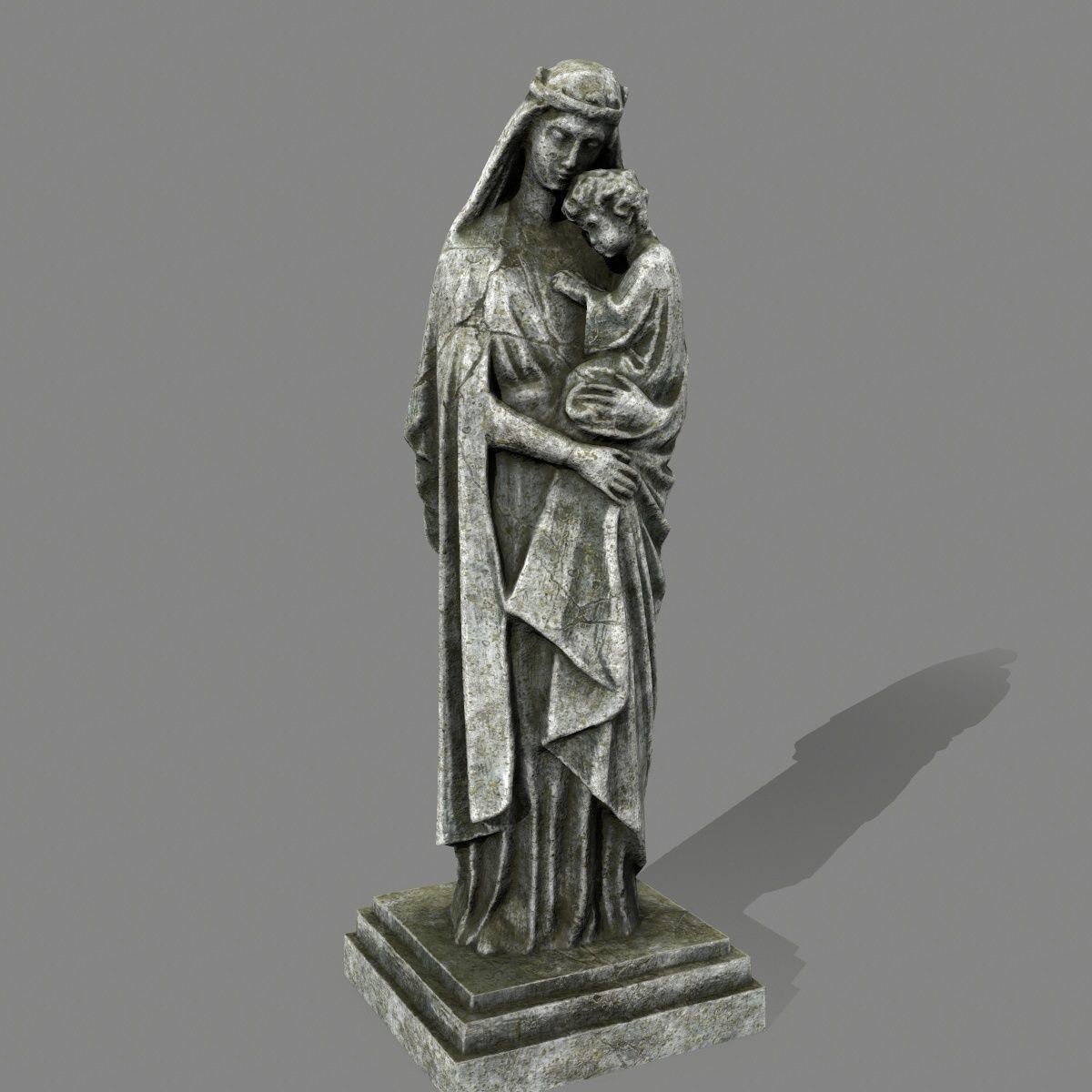 Woman  Statue Low-poly 3D model_1