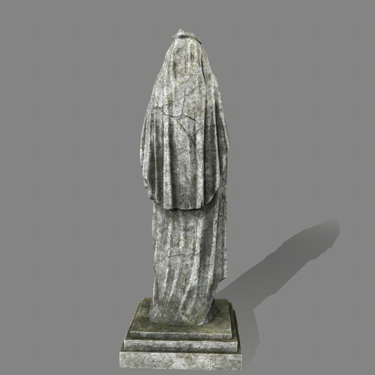 Woman  Statue Low-poly 3D model_5