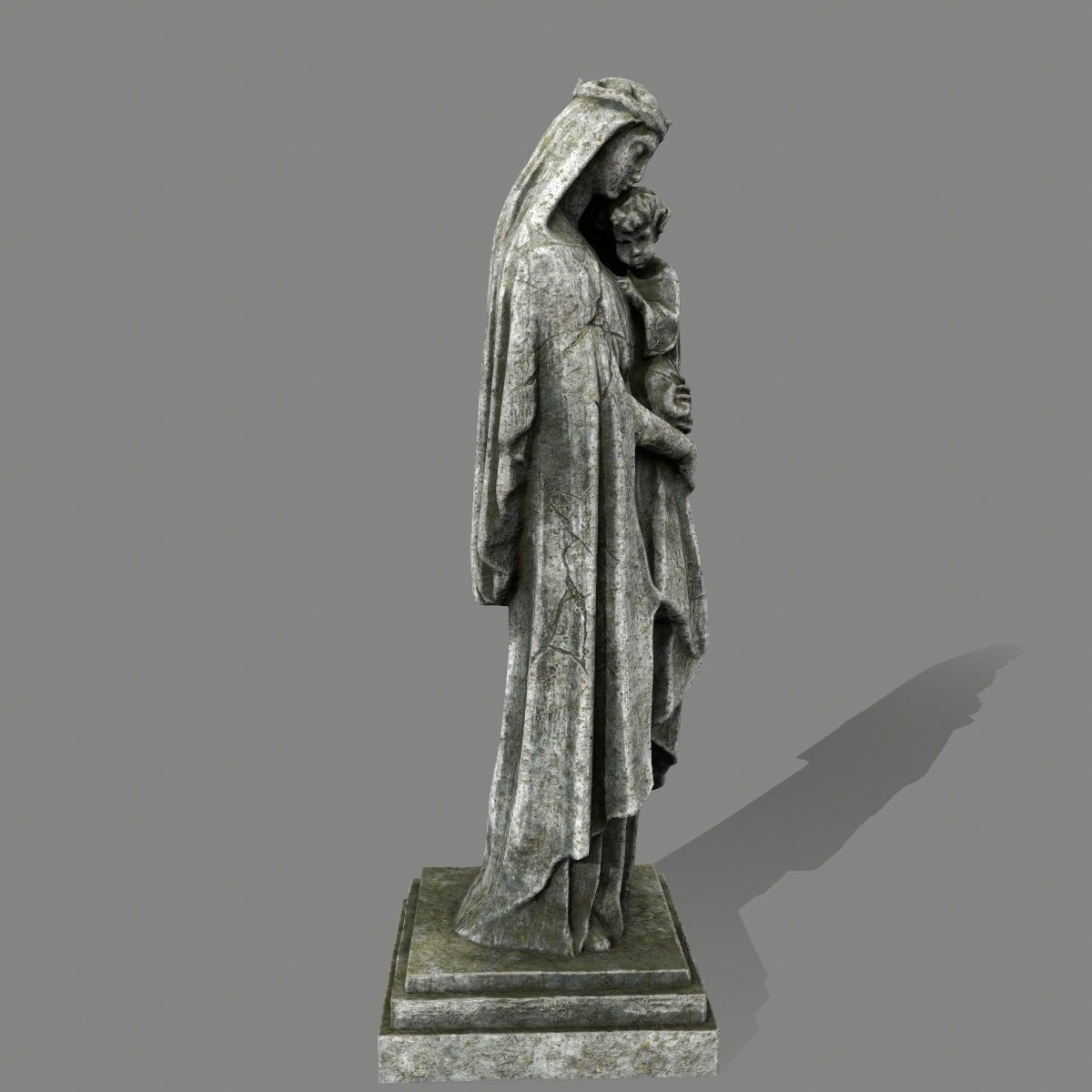 Woman  Statue Low-poly 3D model_3