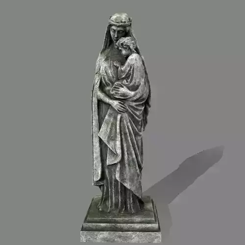 Woman  Statue Low-poly 3D model
