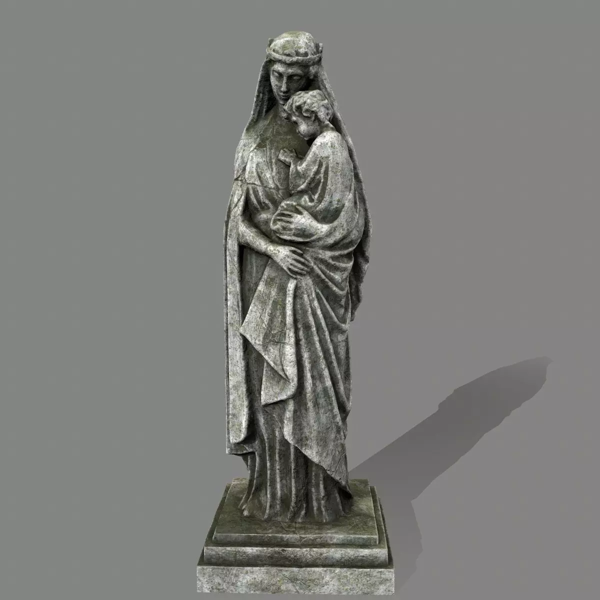 Woman  Statue Low-poly 3D model_0