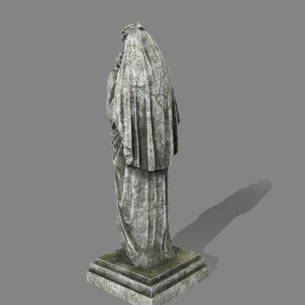 Woman  Statue Low-poly 3D model_6