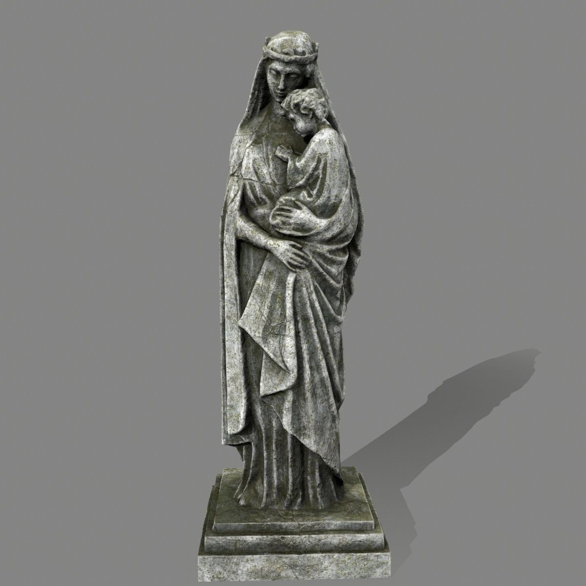 Woman  Statue Low-poly 3D model_9