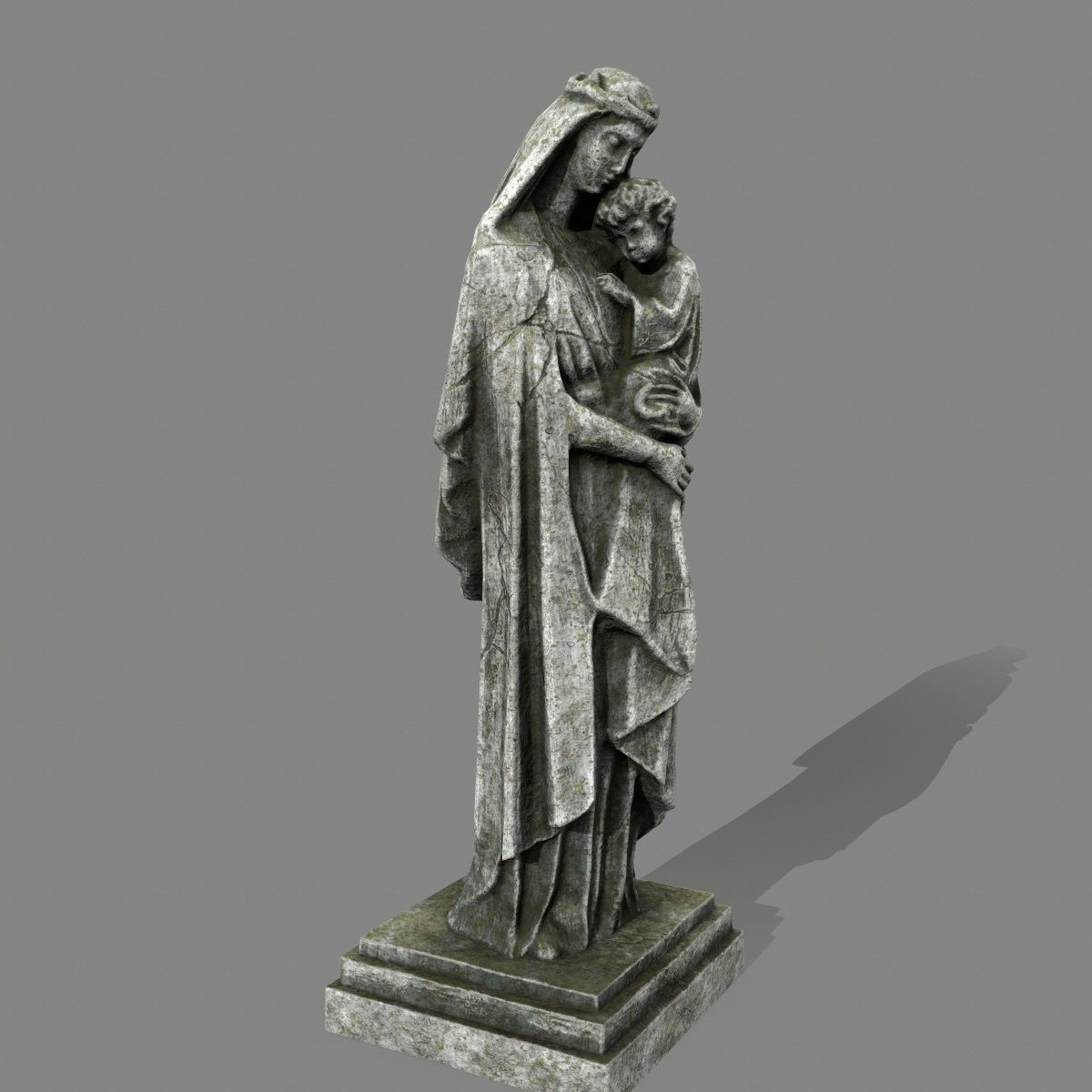 Woman  Statue Low-poly 3D model_2
