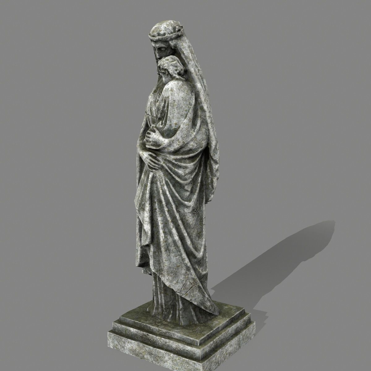 Woman  Statue Low-poly 3D model_7