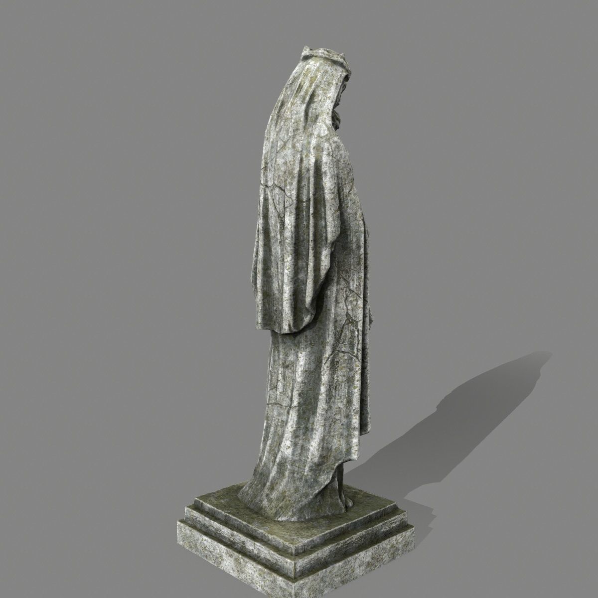 Woman  Statue Low-poly 3D model_4