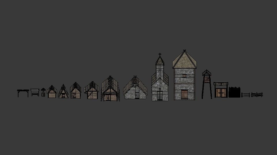 Medieval building pack Low-poly 3D model_21