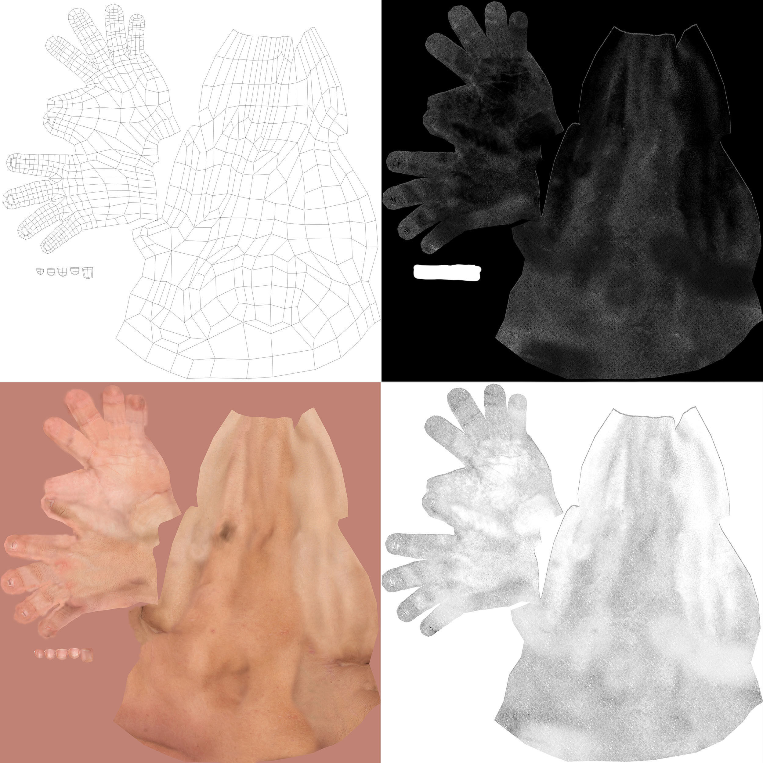 Male Arm Rig Low-poly 3D model_11