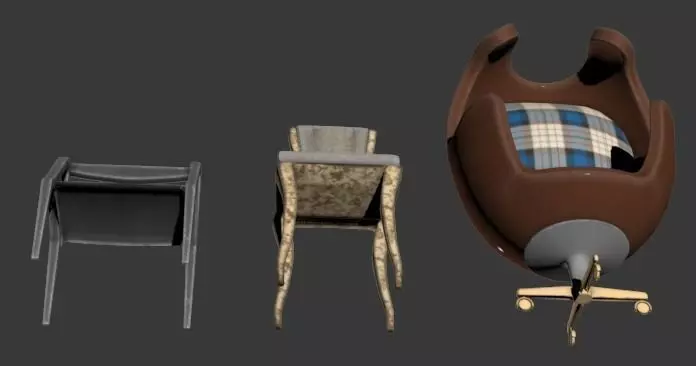 Furniture Set 2 egg shaped chair Free low-poly 3D model