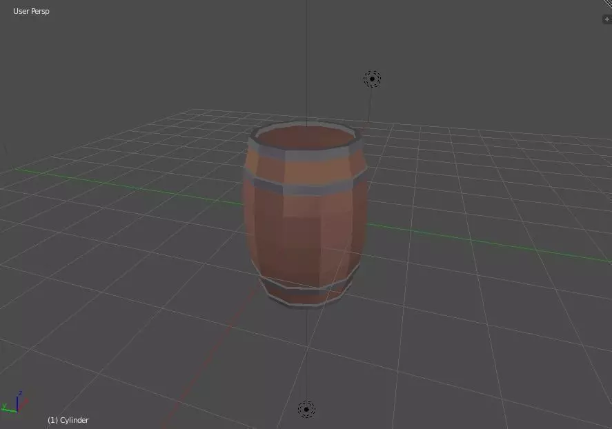 Low Poly Barrel Low-poly 3D model_0