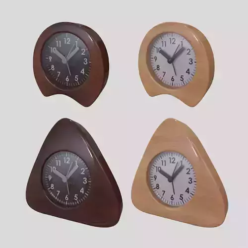 two desktop wood clock 