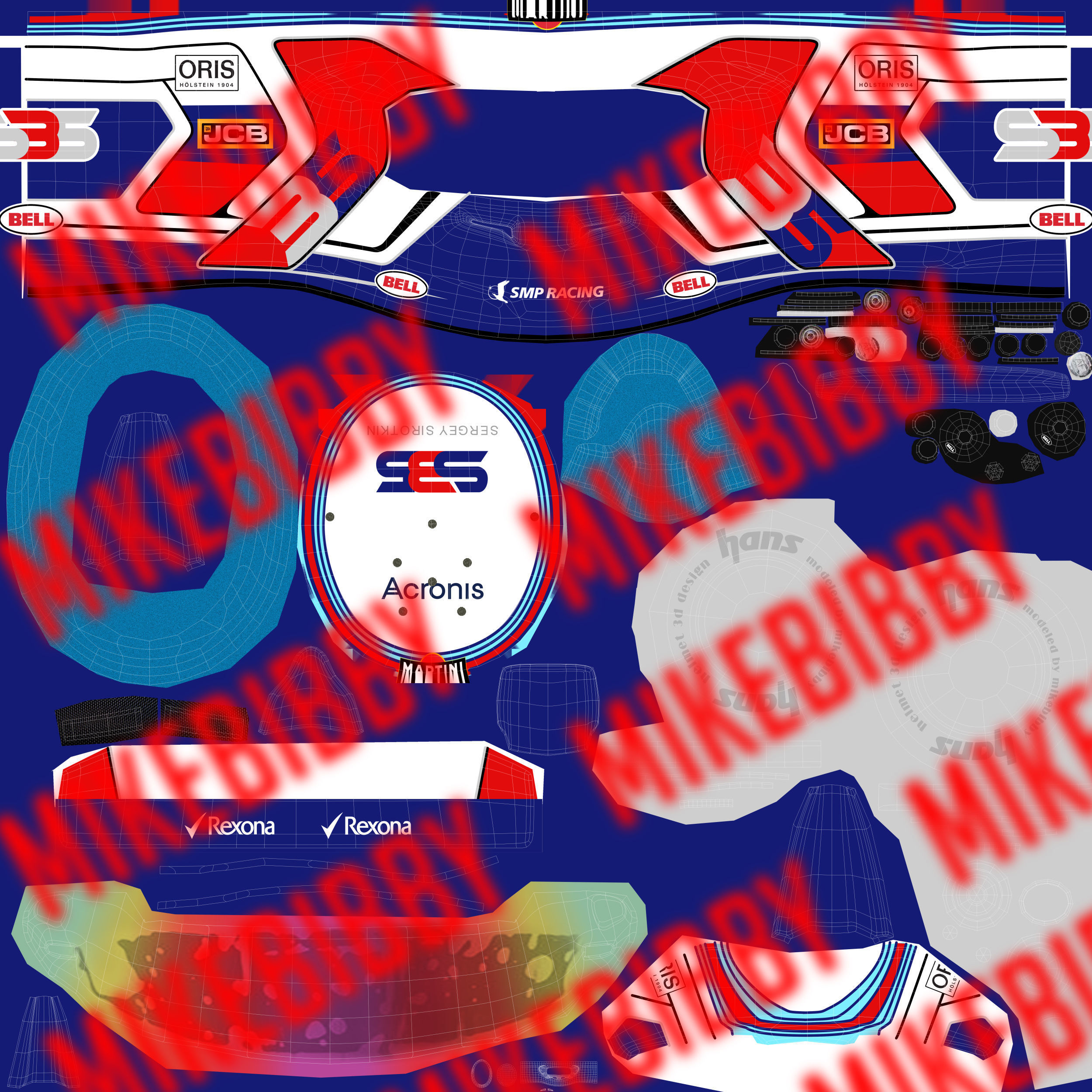 Sirotkin helmet 2018 Low-poly 3D model_13