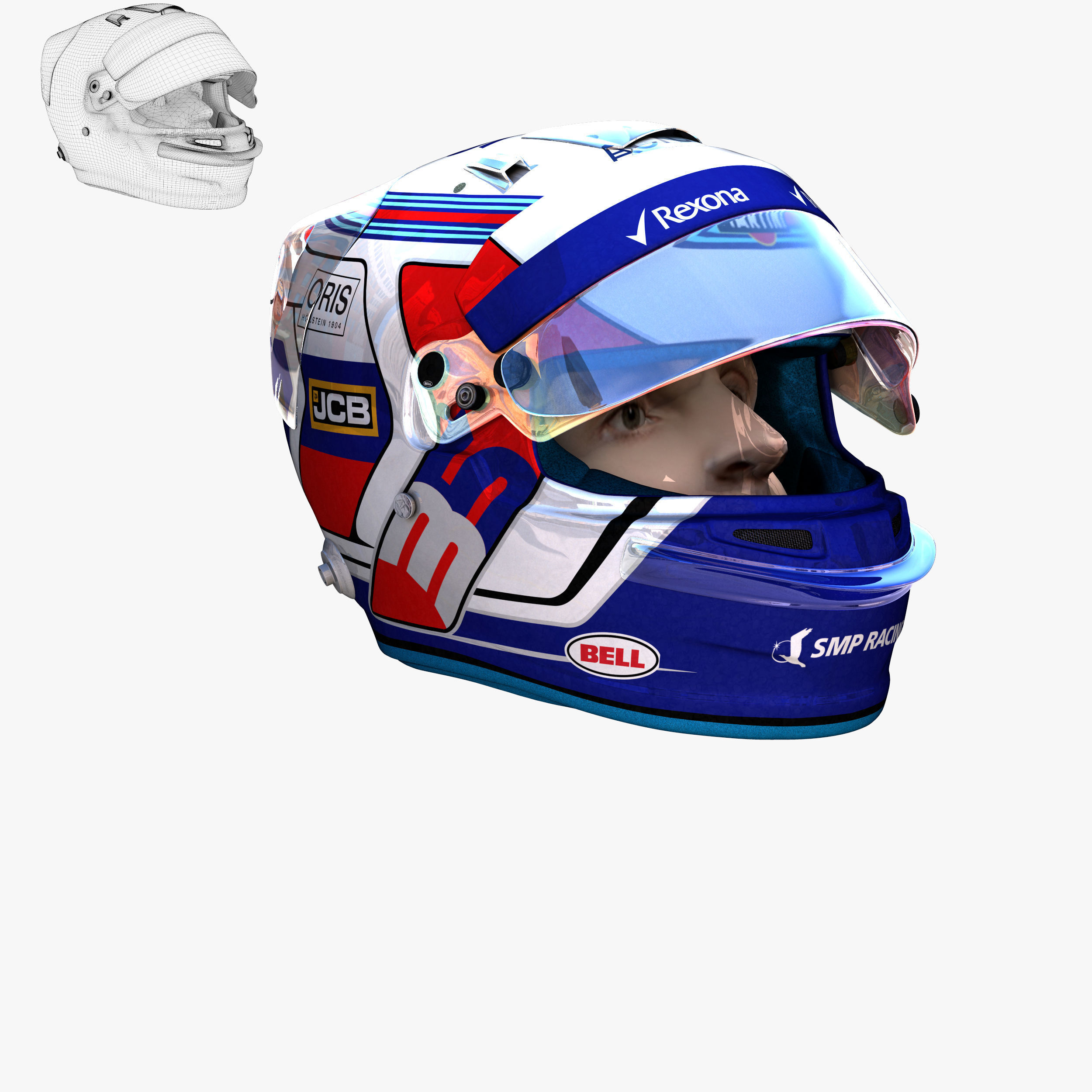 Sirotkin helmet 2018 Low-poly 3D model_3