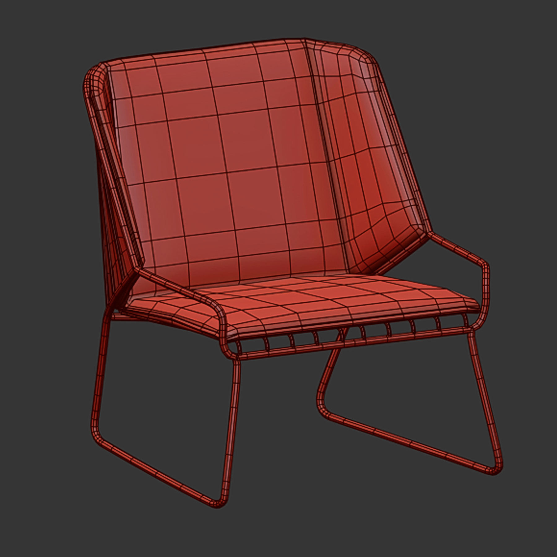 Cage lounge product sheet 3D model_7