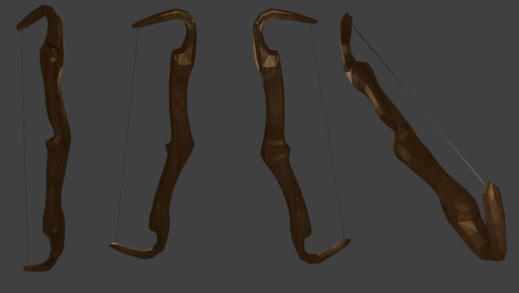Wooden Bow  Free low-poly 3D model_3