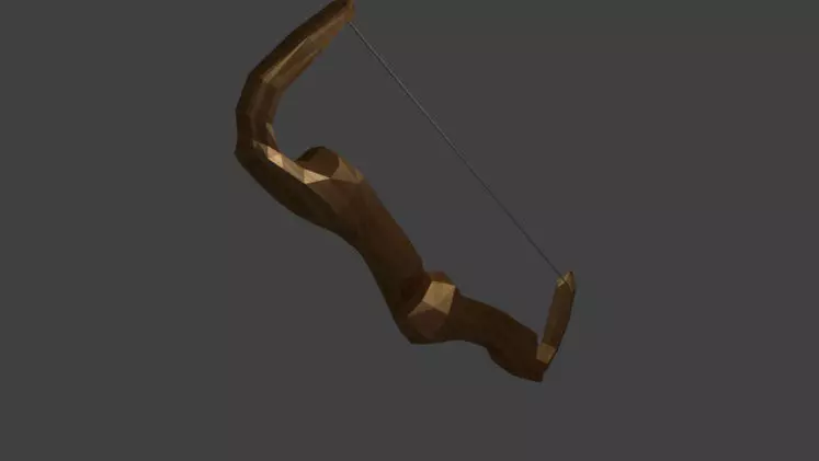 Wooden Bow  Free low-poly 3D model_0
