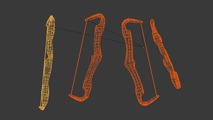 Wooden Bow  Free low-poly 3D model_6