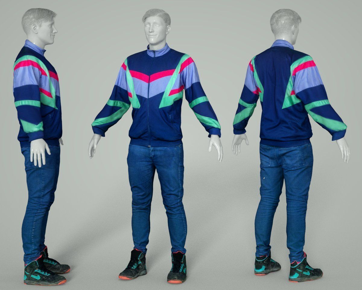 Male Casual Sports Outfit 68 Trainer Low-poly 3D model_3