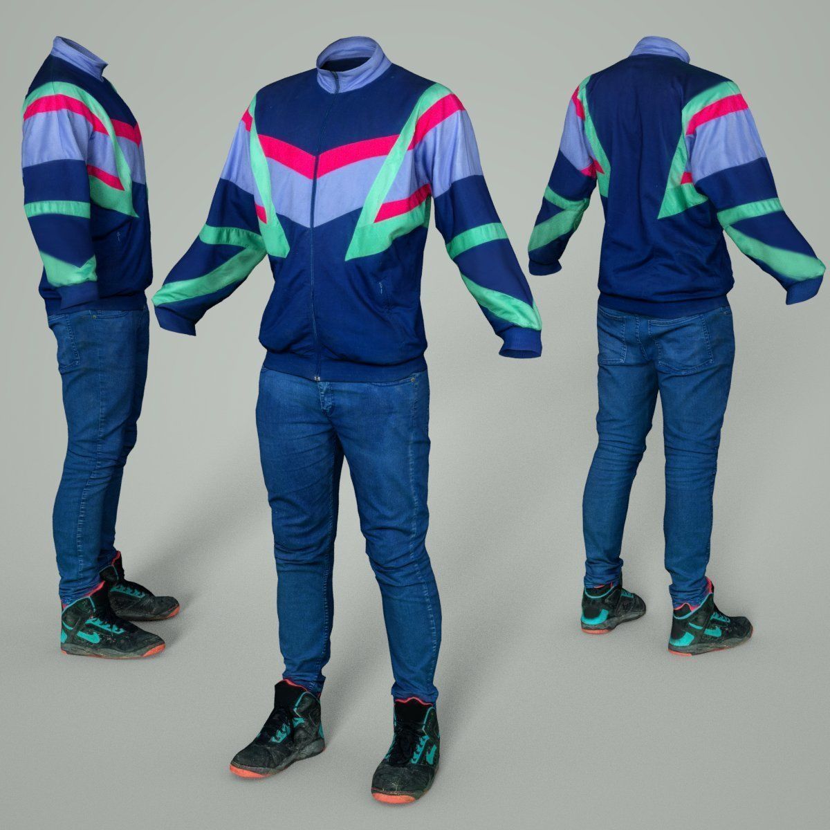 Male Casual Sports Outfit 68 Trainer Low-poly 3D model_7
