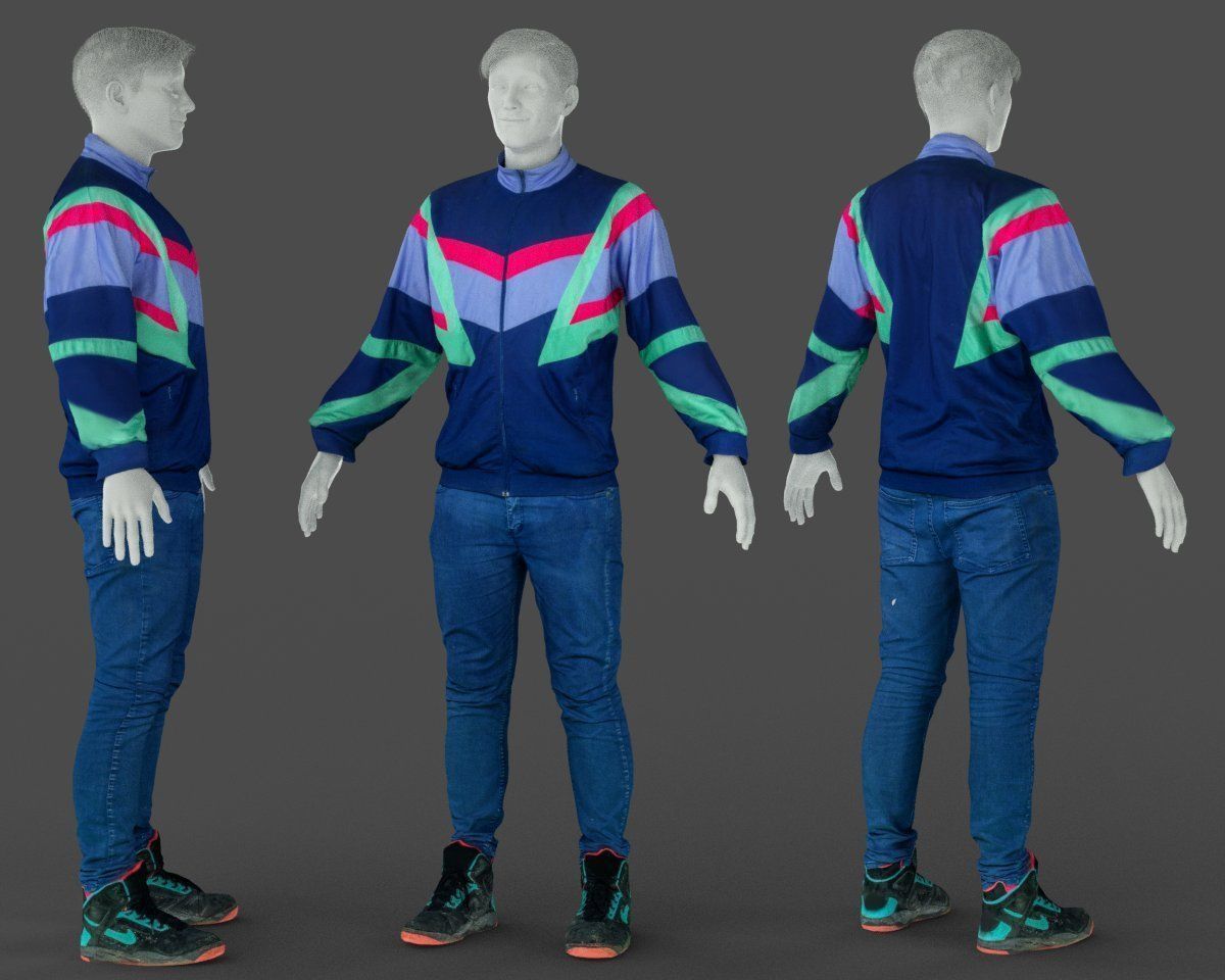 Male Casual Sports Outfit 68 Trainer Low-poly 3D model_4