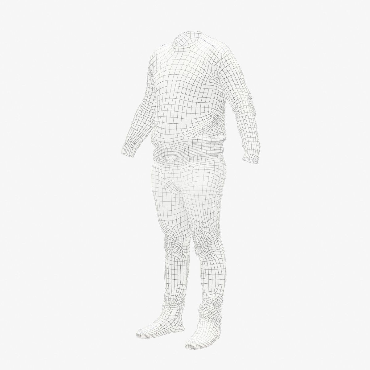 Male Casual Outfit 71 Pull Jeans Shoes Low-poly 3D model_9