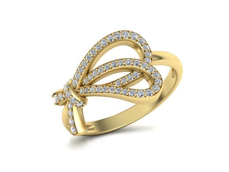 Bow-Knot T-delicate designing beautiful and simple ring N0276 3D print model_2